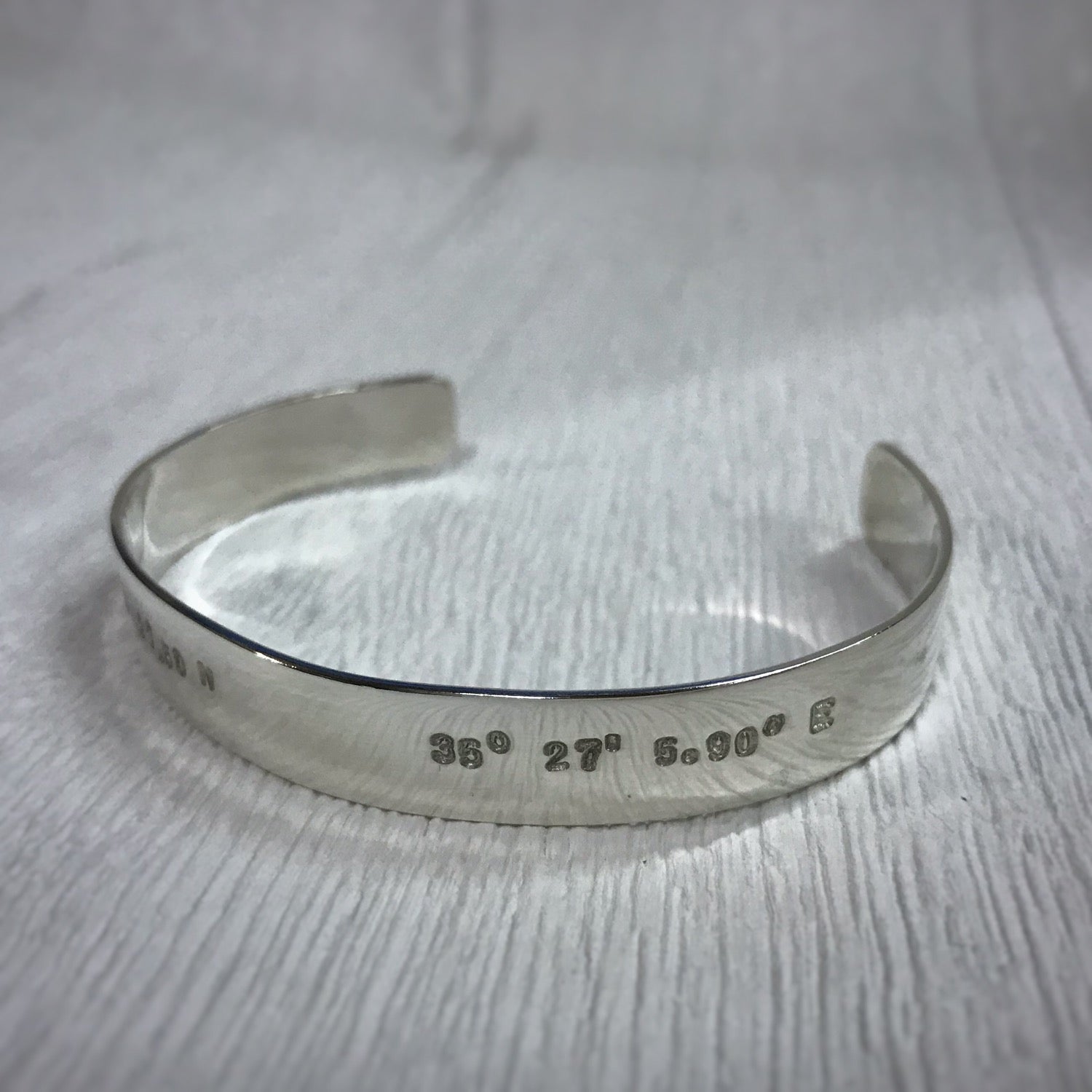 Personalised silver cuff bracelet with recycled silver / Add your own message image 7