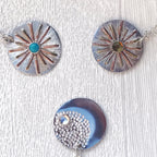 Sunburst Silver, Brass & Copper Pendant Necklace image 4