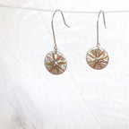 Sunburst Dangly Earrings, Recycled Sterling Silver, Copper, Brass image 0