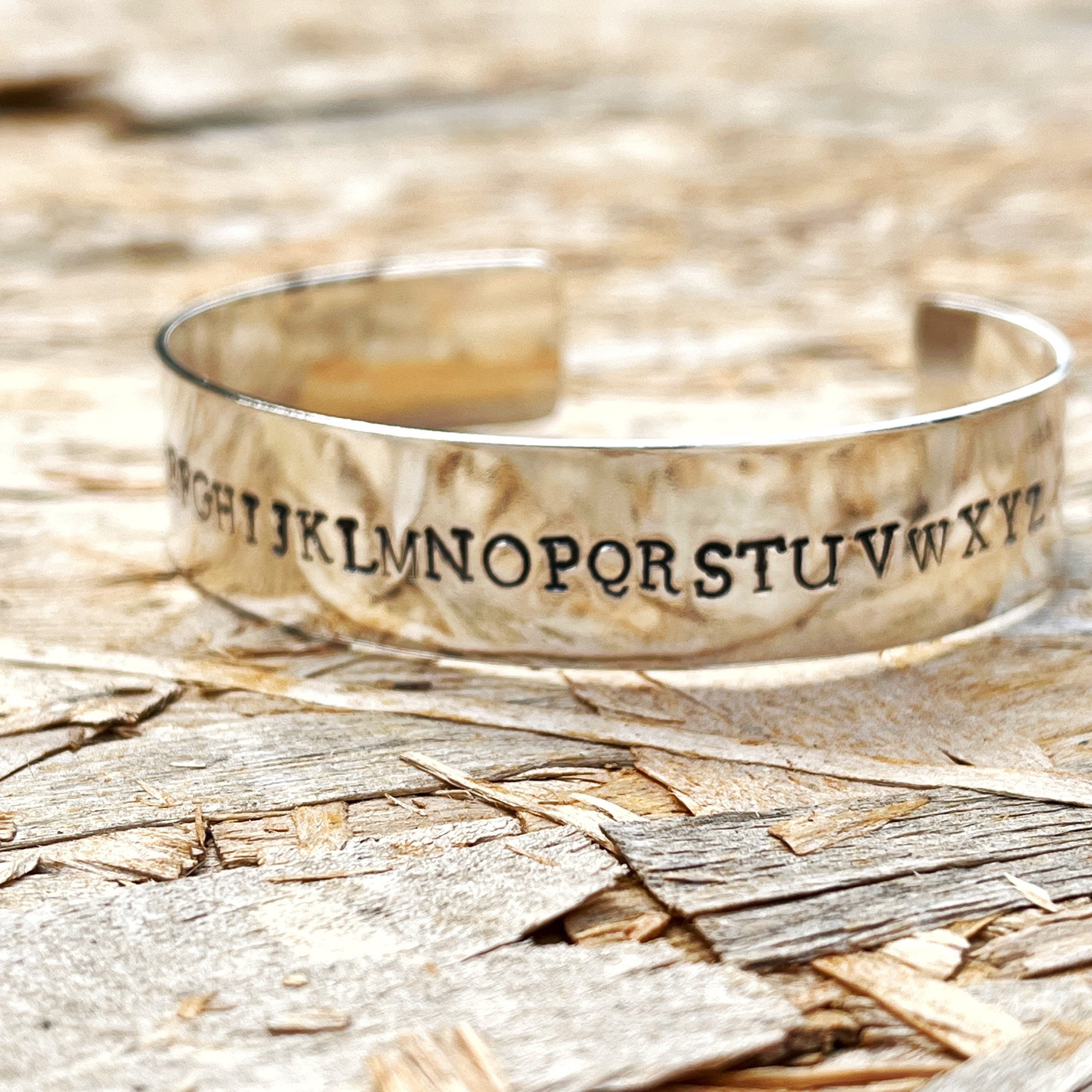 Chunky Silver Cuff, Recycled Sterling silver, Personalised  image 2