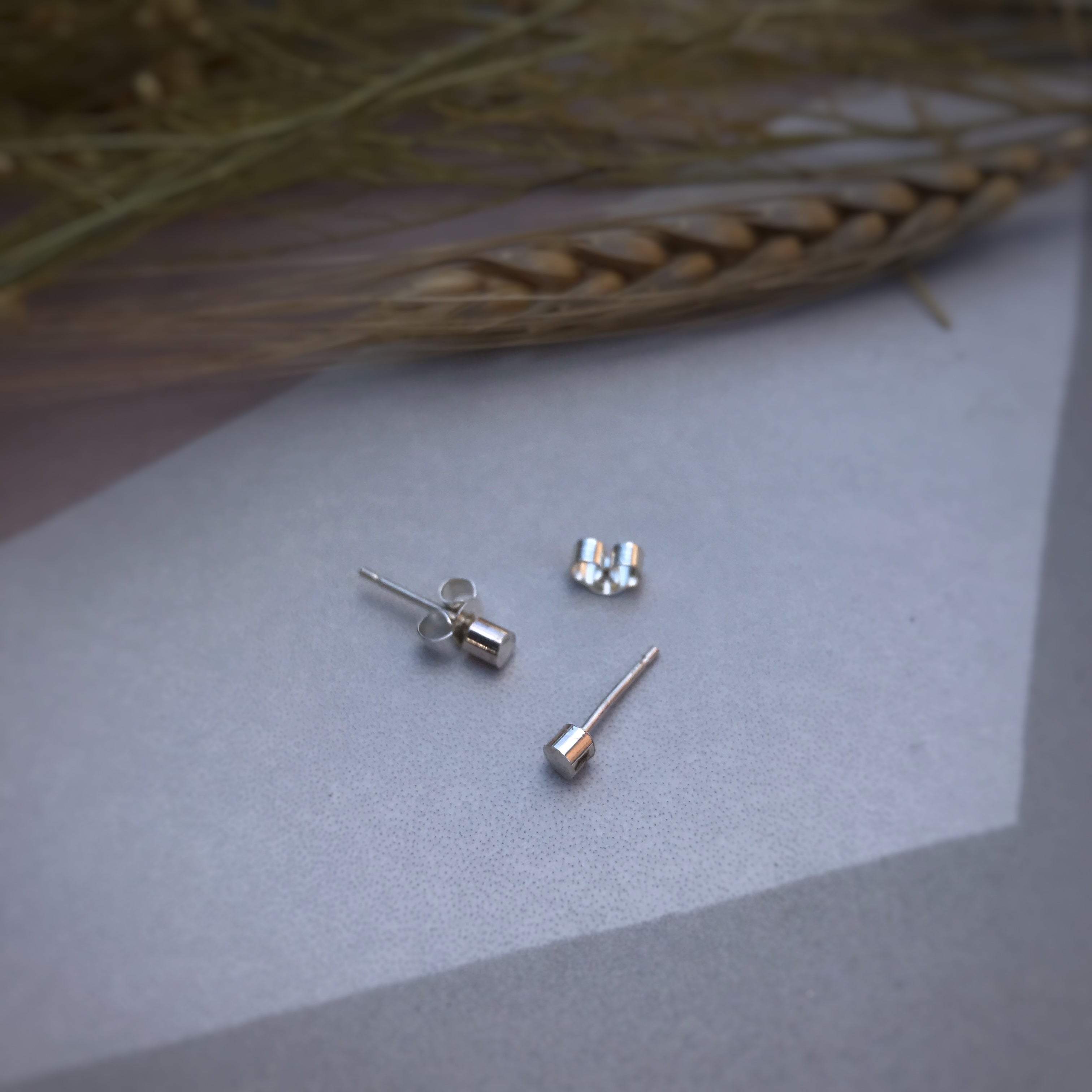 Tiny Silver Stud Earrings - choose your style  image 1