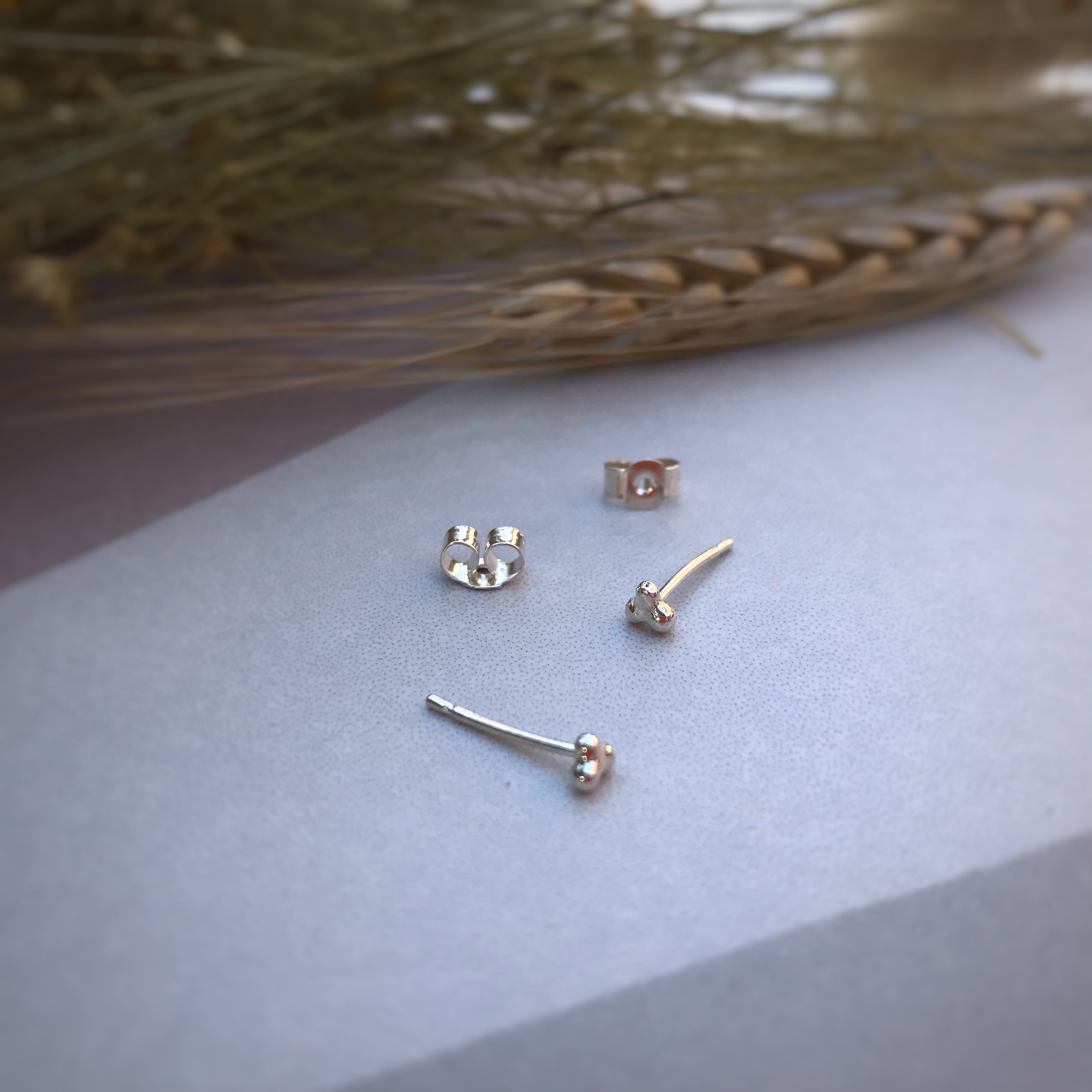 Tiny Silver Stud Earrings - choose your style  image 0