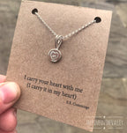 Silver Heart Pendant, Recycled Sterling Silver Pebble Necklace, Hand Stamped Jew image 2