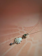 Seaglass, shell and pearl necklace, recycled sterling silver