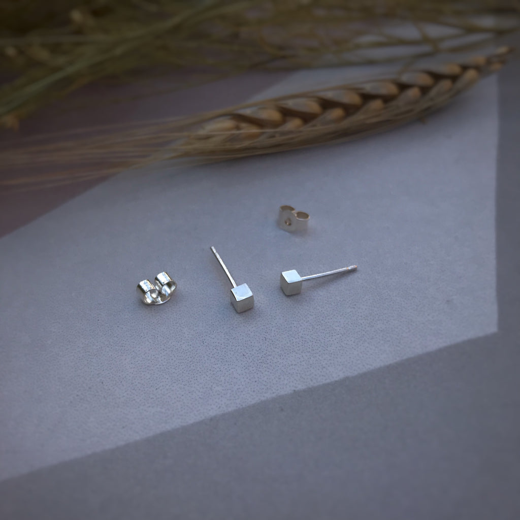 Tiny Silver Stud Earrings - choose your style  image 3
