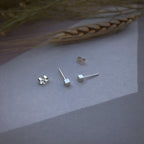 Tiny Silver Stud Earrings - choose your style  image 3