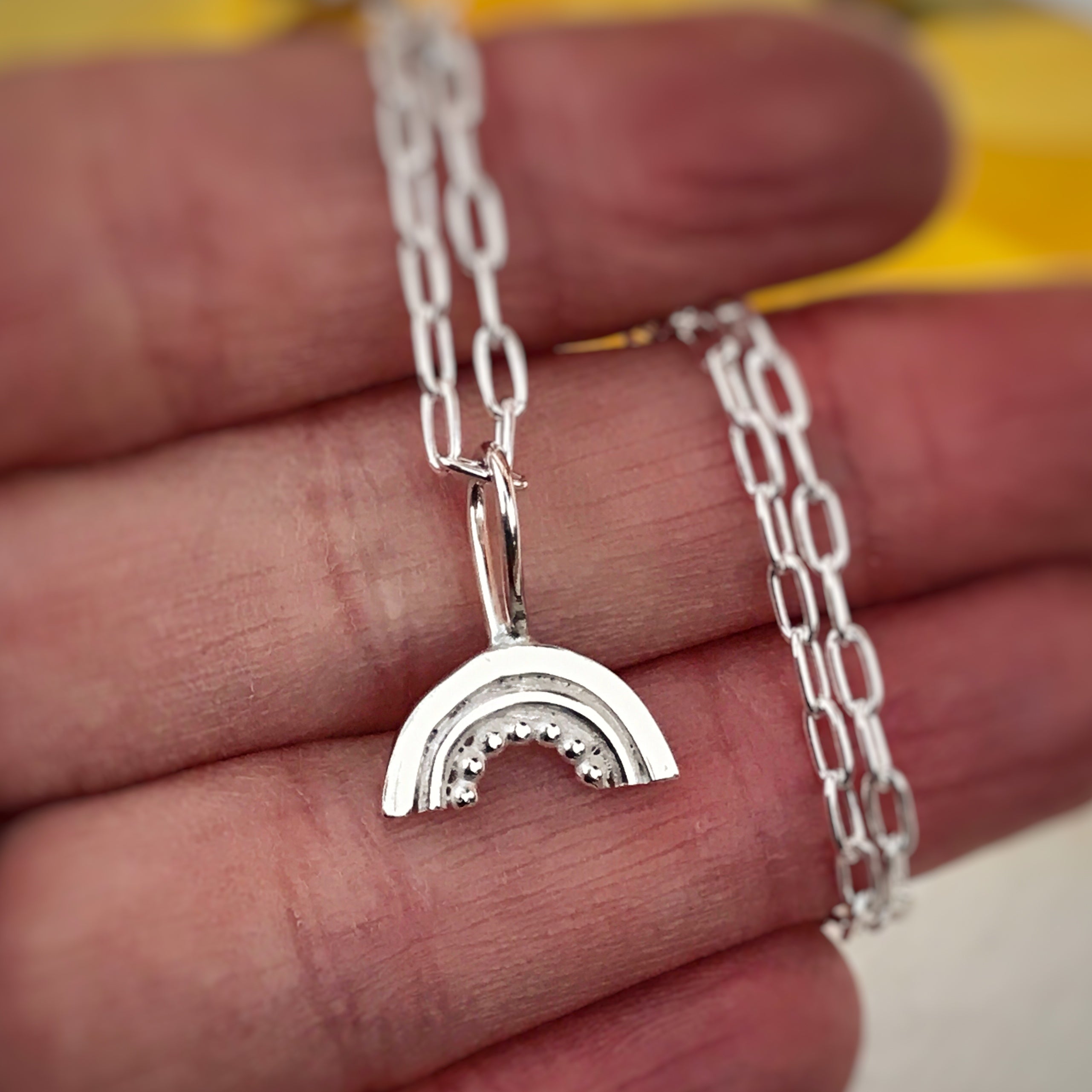 Silver Rainbow Pendant necklace image 2