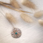 Sunburst Silver, Brass & Copper Pendant Necklace image 3