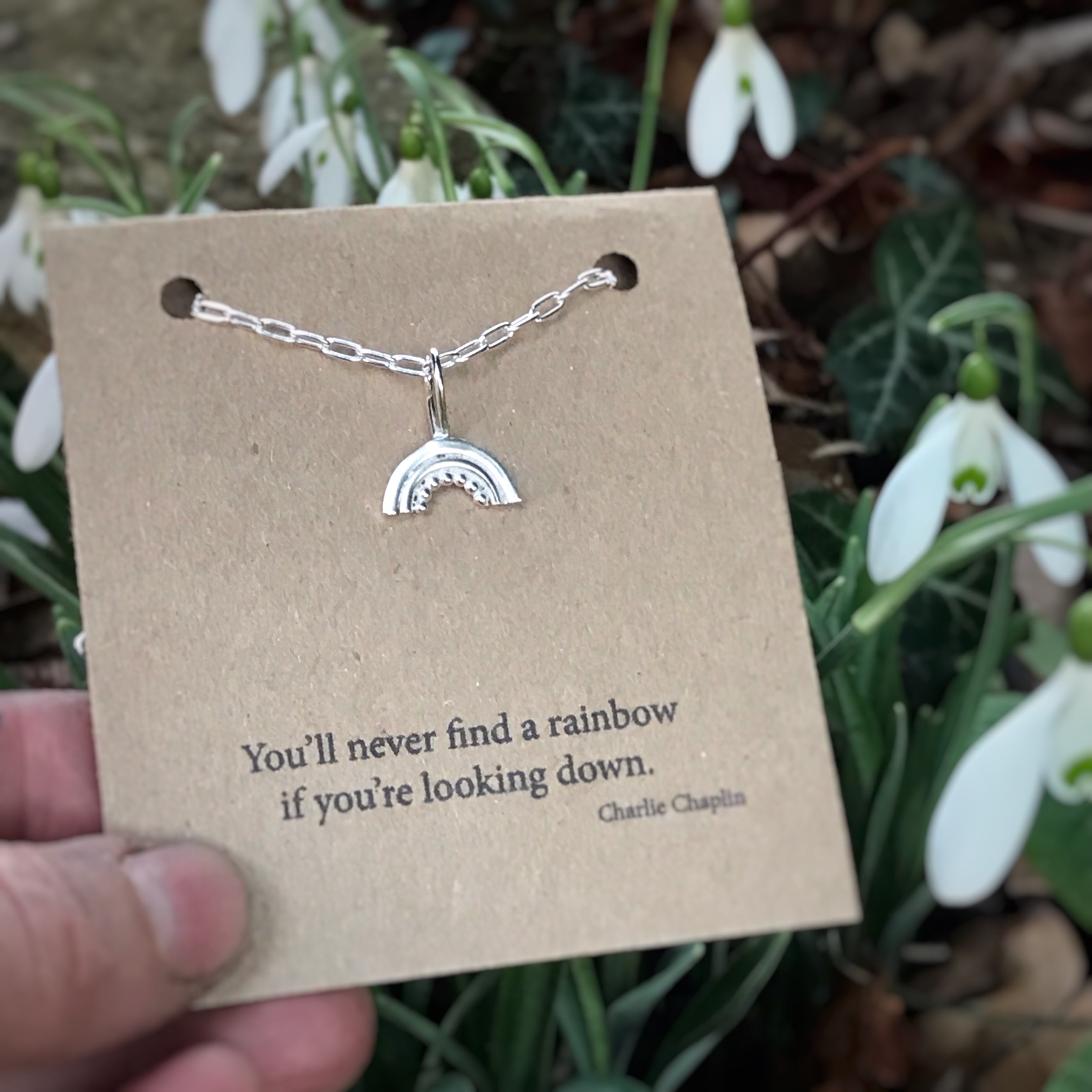 Silver Rainbow Pendant necklace image 3