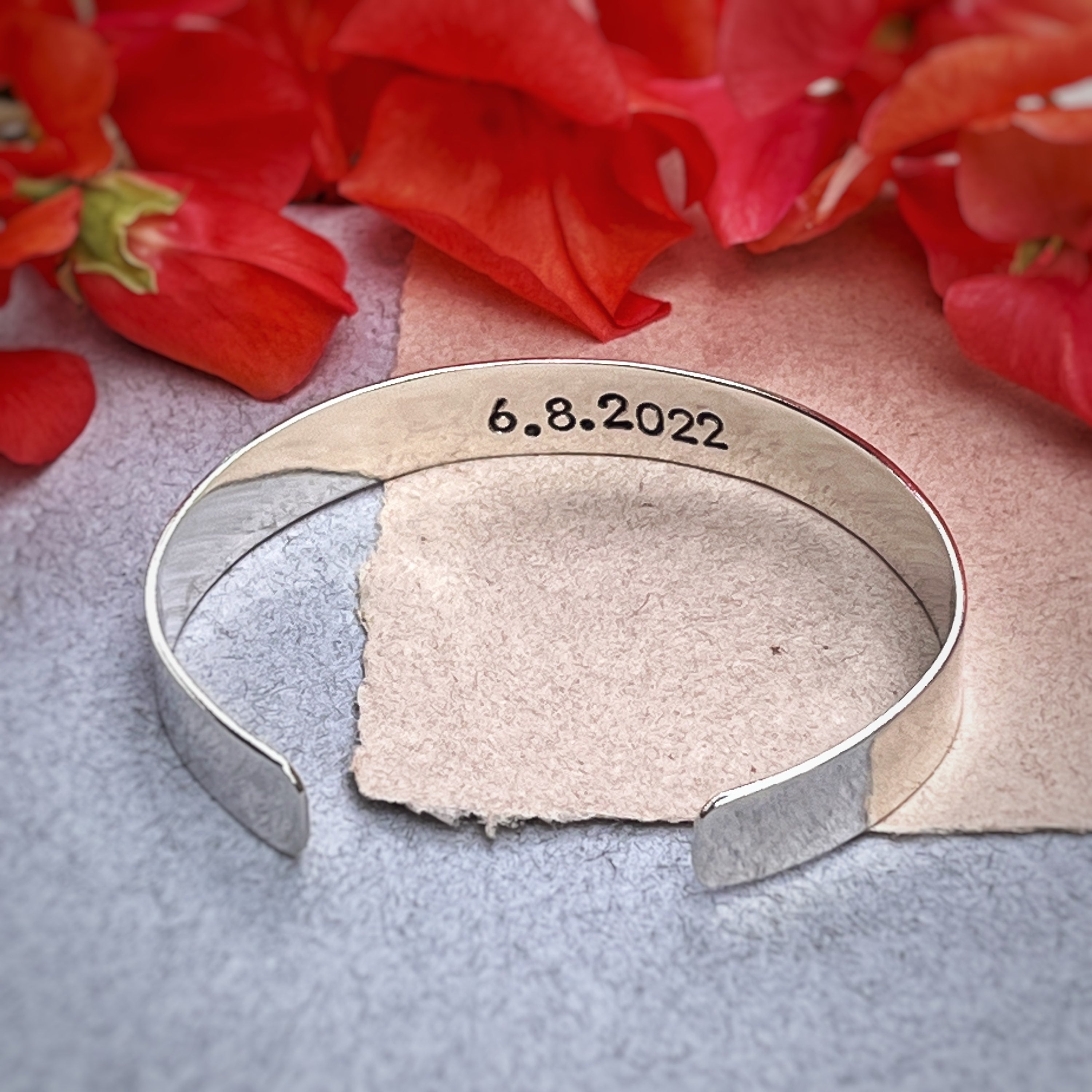 Chunky Silver Cuff, Recycled Sterling silver, Personalised  image 4