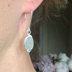 Silver Seaglass Earrings, Recycled Sterling Silver  image 2