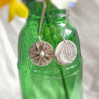 Sun and Moon Dangly Earrings, Recycled Sterling Silver  image 1