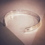 Personalised silver cuff bracelet with recycled silver / Add your own message image 5