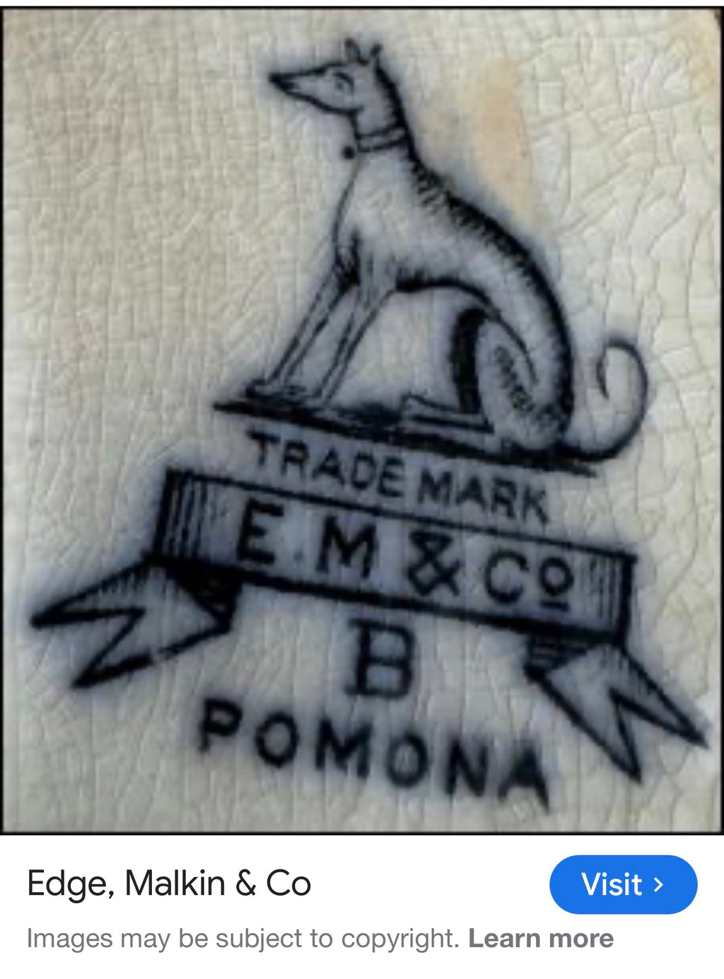 Vintage Pottery Dog/floral necklace, double sided design, recycled sterling silver