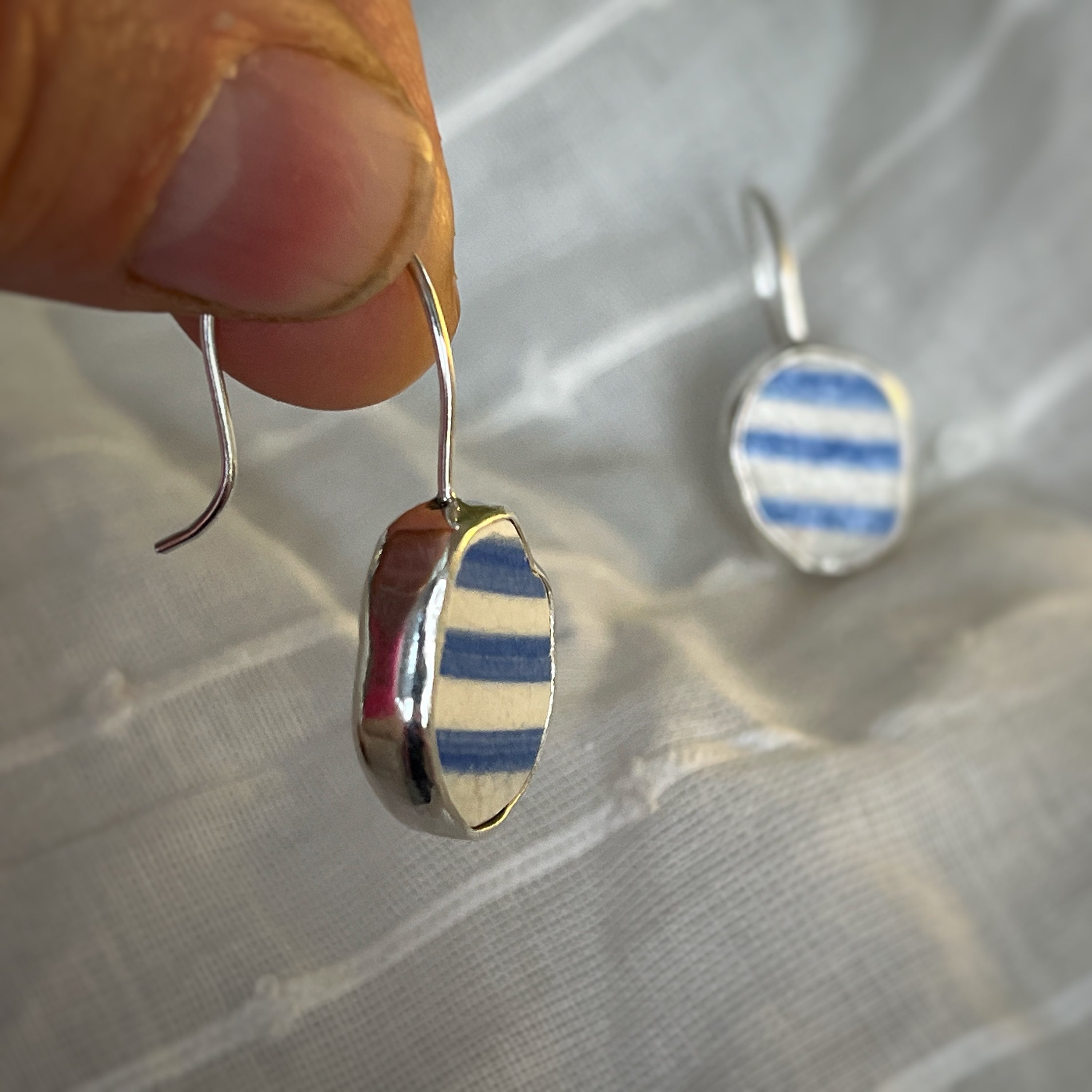 Cornishware Pottery earrings  image 1