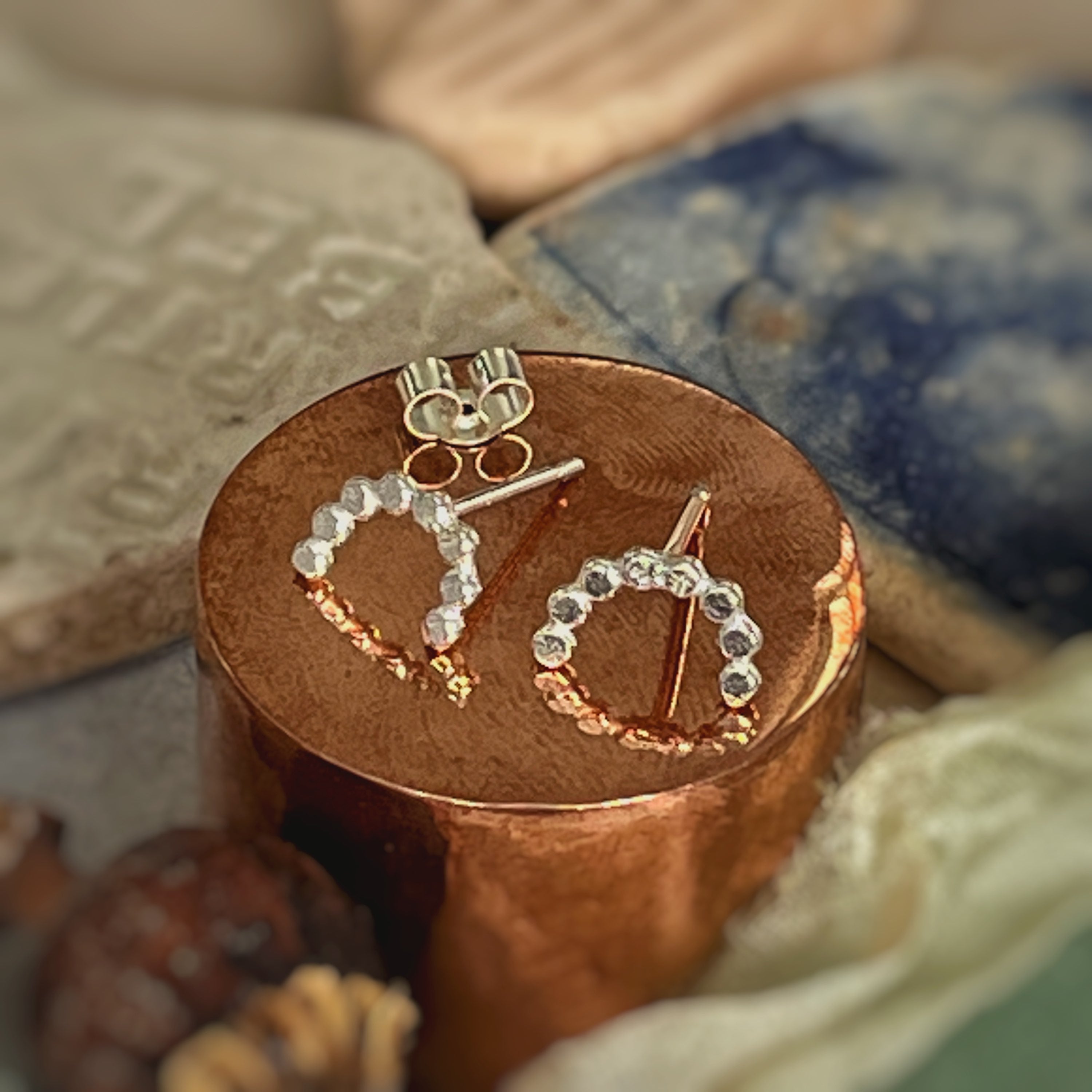 Small Stud Earrings, recycled sterling silver  image 3