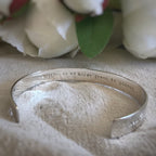 Personalised silver cuff bracelet with recycled silver / Add your own message image 0