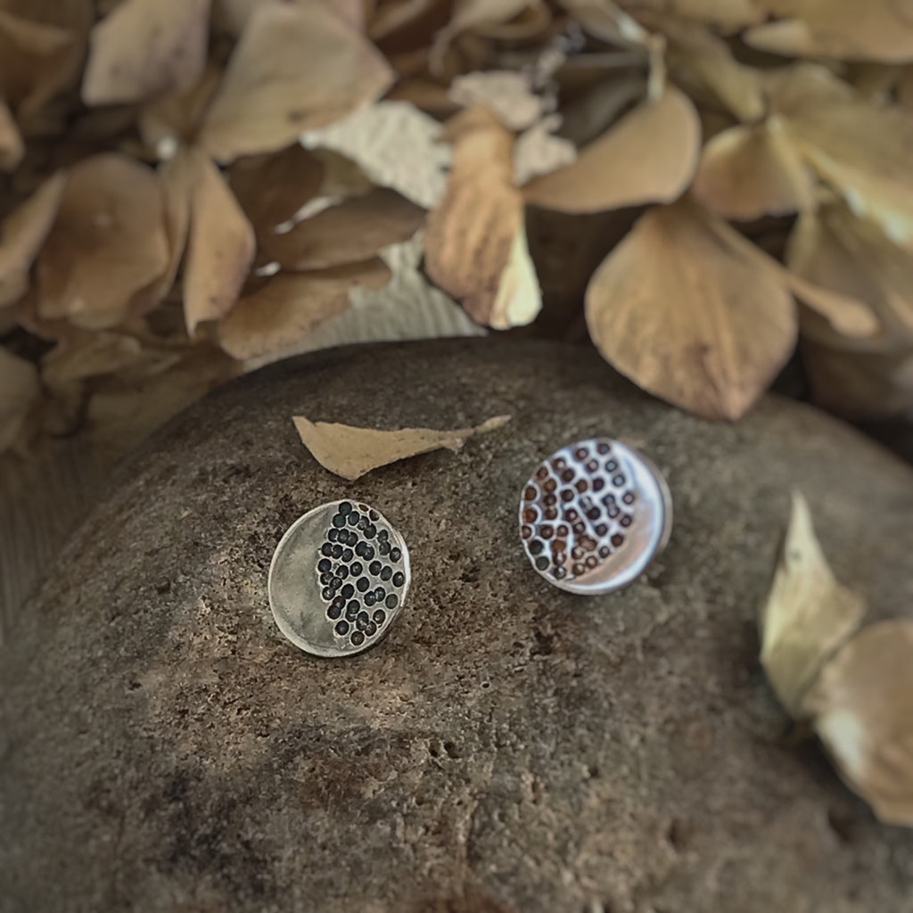 Crescent Moon Recycled Sterling Silver Stud earrings  image 0