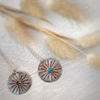 Sunburst Silver, Brass & Copper Pendant Necklace image 2