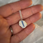 Blue Striped sea pottery bracelet, necklace & earrings,recycled sterling silver  image 2