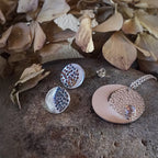 Crescent Moon Recycled Sterling Silver Stud earrings  image 1