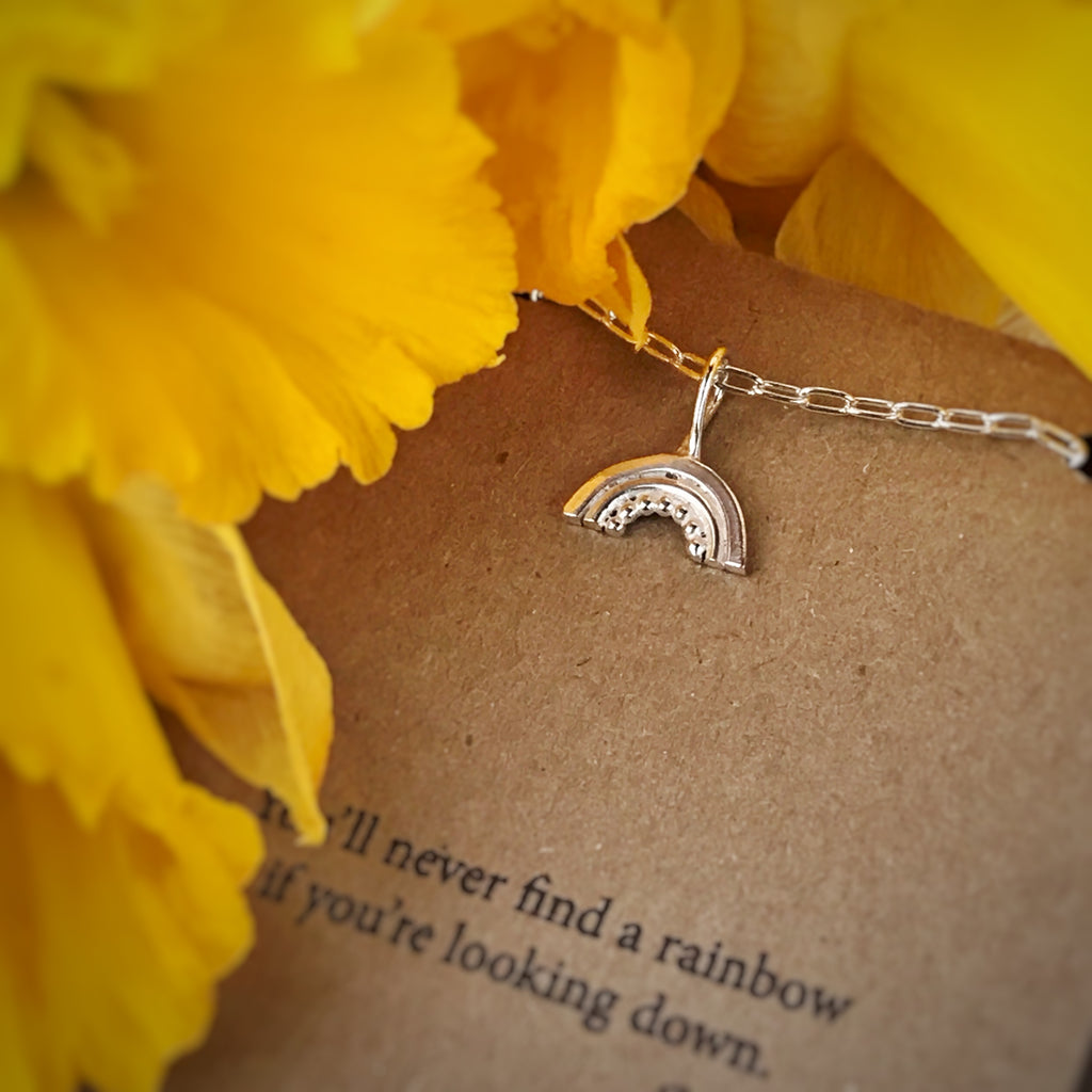 Silver Rainbow Pendant necklace image 1