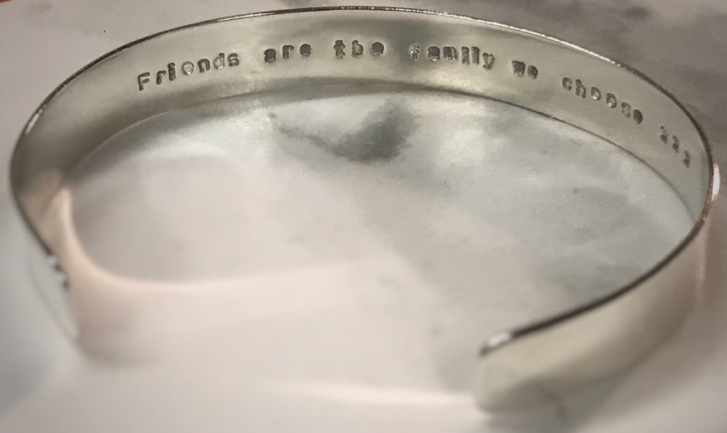 Personalised silver cuff bracelet with recycled silver / Add your own message image 6