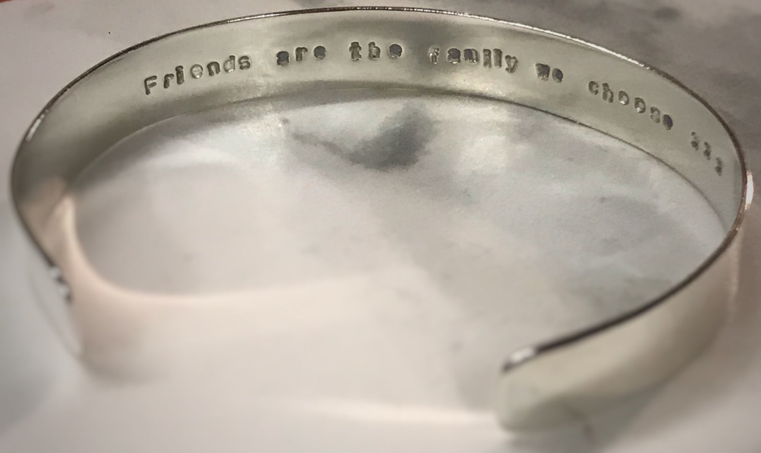 Personalised silver cuff bracelet with recycled silver / Add your own message image 6